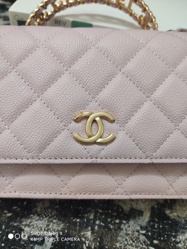 Chanel FLAP PHONE HOLDER WITH CHAIN AP3575 PINK