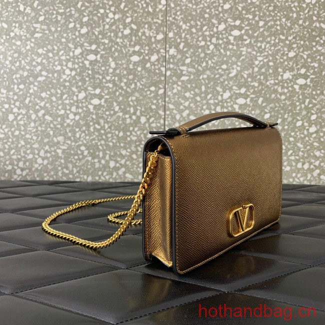 VALENTINO grain calfskin leather bag 0688 gold