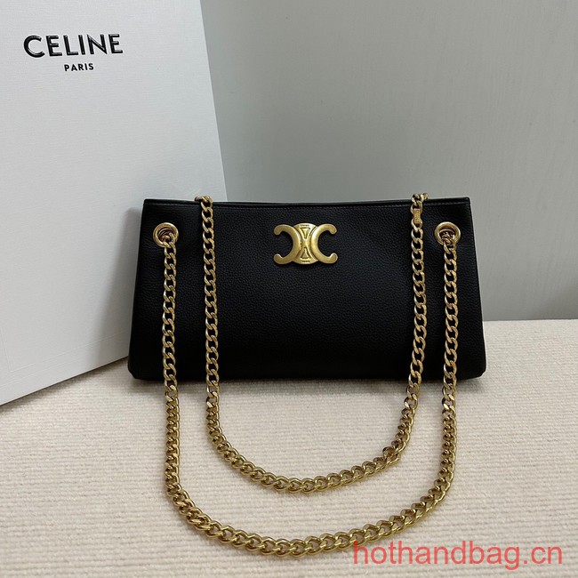 Celine MEDIUM NEWSPAPER BAG IN SUPPLE CALFSKIN 114253 BLACK