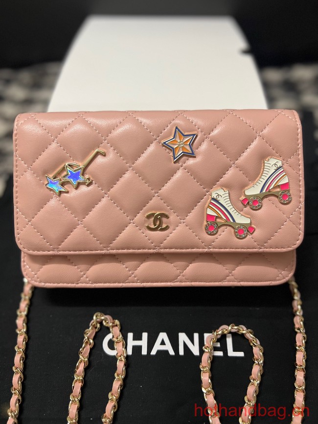 Chanel CLASSIC WALLET ON CHAIN AP0250 pink