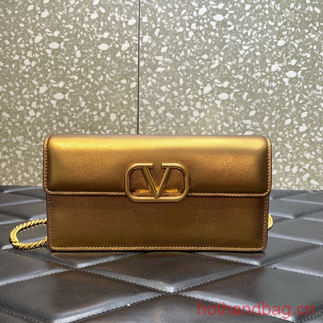 VALENTINO grain calfskin leather bag 0681 gold