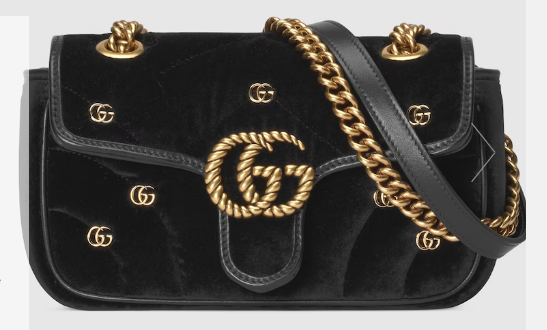 GUCCI GG MARMONT velvet MINI SHOULDER BAG 446744 black