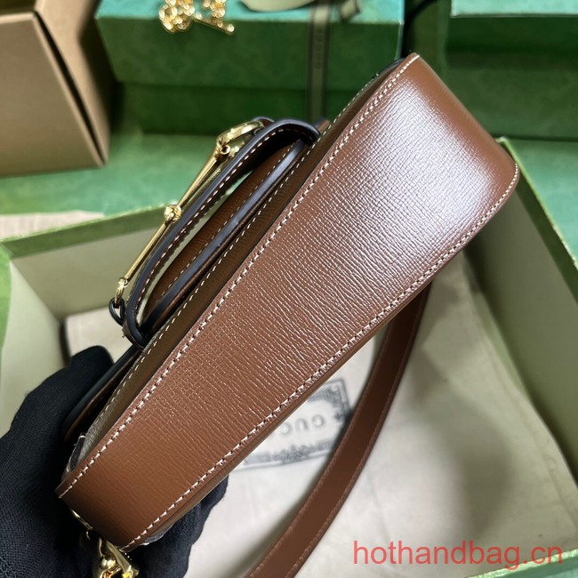 GUCCI HORSEBIT 1955 MINI SHOULDER BAG 774209 Brown Demetra trim