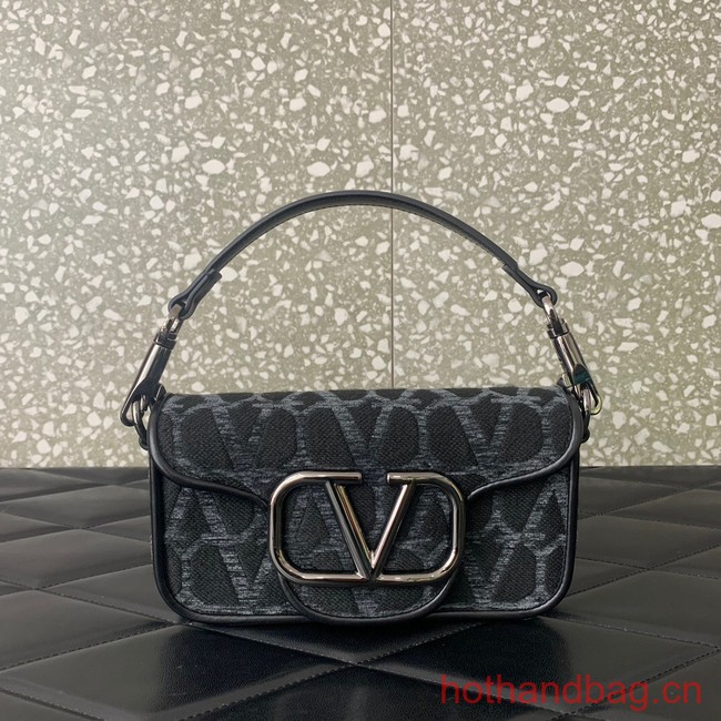 VALENTINO V logo MINI LOCO sheepskin and fabric bags B0L97 BLACK