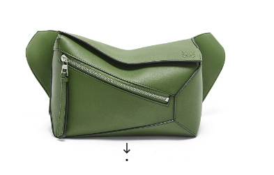 Loewe Small Classic Leather Puzzle Fanny Pack 02963 dark green