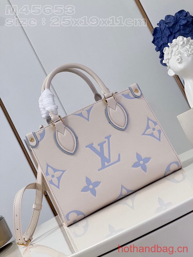 Louis Vuitton ONTHEGO PM M24533 Beige&Light blue