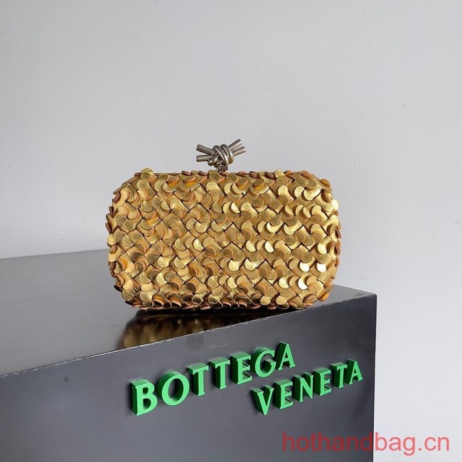 Bottega Veneta KnotIntreccio lamina leather 717622 Gold