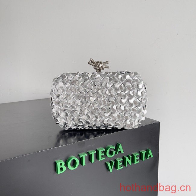 Bottega Veneta KnotIntreccio lamina leather 717622 Silver&Silver