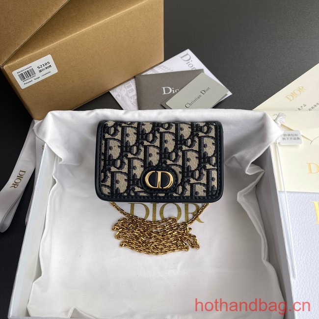 DIOR Oblique Jacquard CARO POUCH S2105 blue