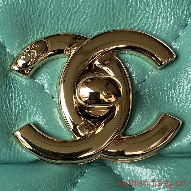 Chanel small flap bag with top handle AS4543 green