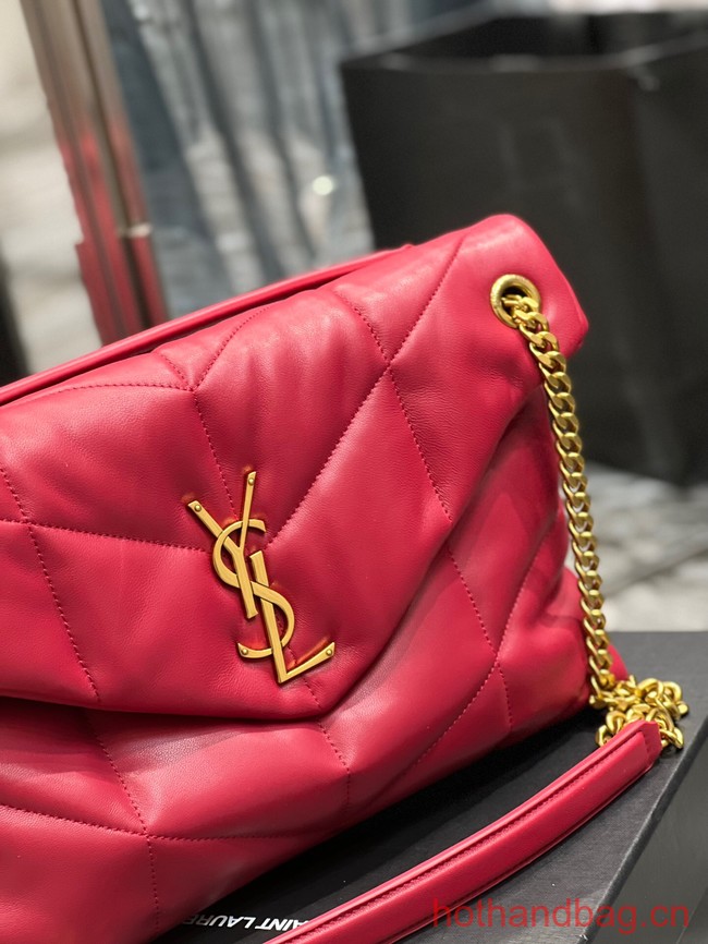 SAINT LAUREN PUFFER SMALL CHAIN BAG Y777476 red