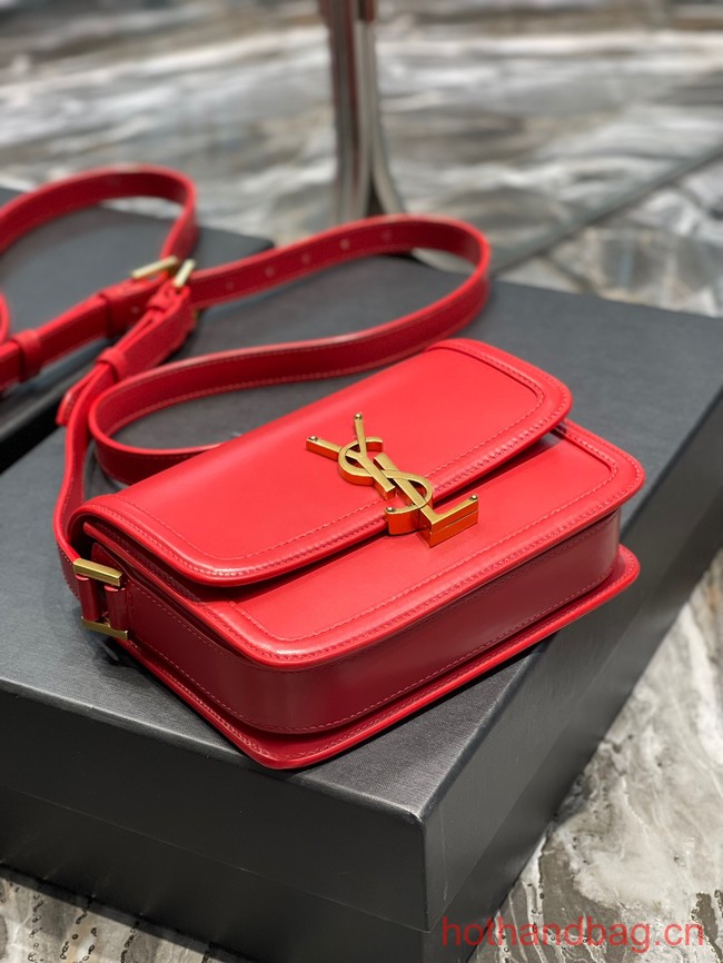 SAINT LAURENT SOLFERINO SMALL SATCHEL IN BOX LEATHER 634306 RED