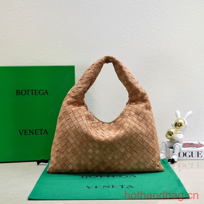 Bottega Veneta Medium Hop intrecciato suede top handle bag 763966 Acorn