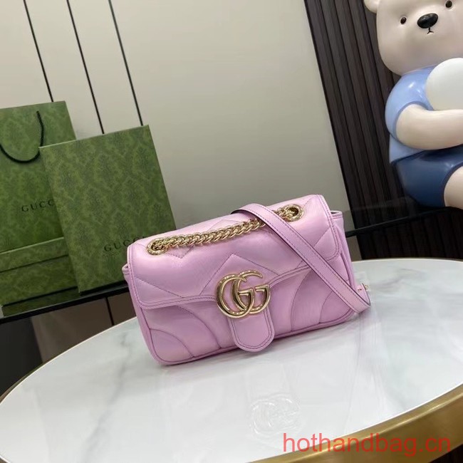 Gucci GG MARMONT MINI SHOULDER BAG 446744 Pink iridescent