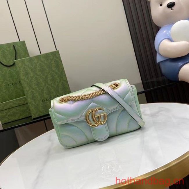 Gucci GG MARMONT MINI SHOULDER BAG 446744 green iridescent