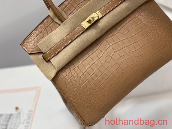 Hermes Birkin 30CM Original Crocodile Leather Bag 5530 Apricot