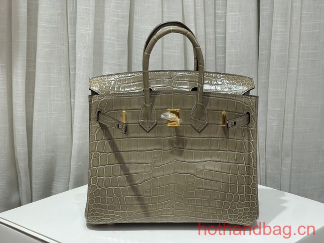 Hermes Birkin 30CM Original Crocodile Leather Bag 5530 gray