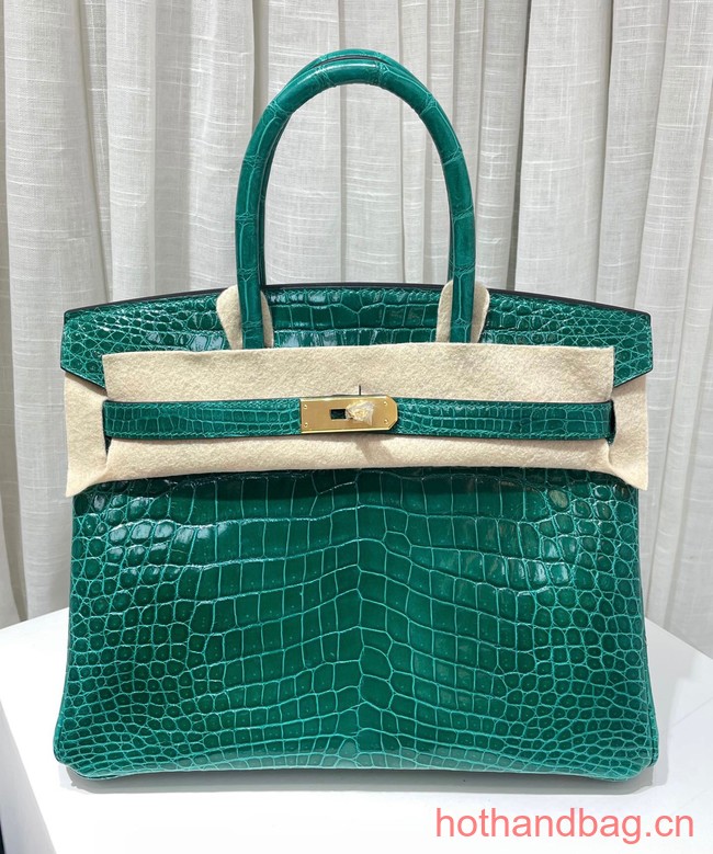 Hermes Birkin 30CM Original Crocodile Leather Bag 5530 green