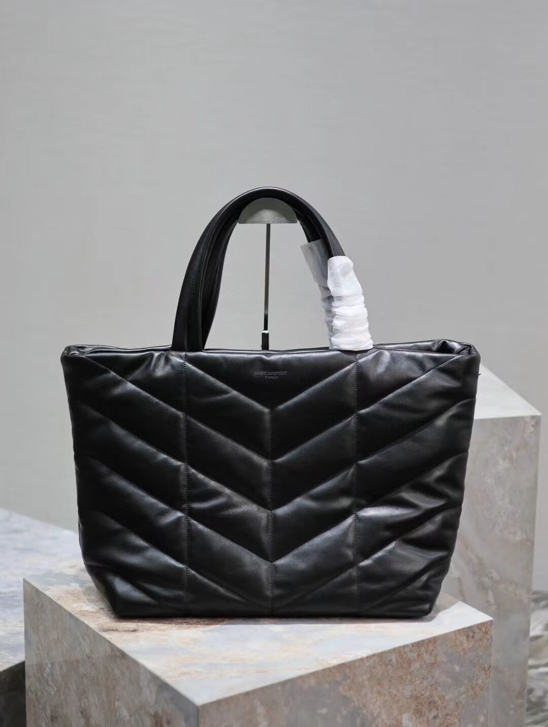 SAINT LAURENT TOTE IN SILKTECH CANVAS Y577729-1 BLACK