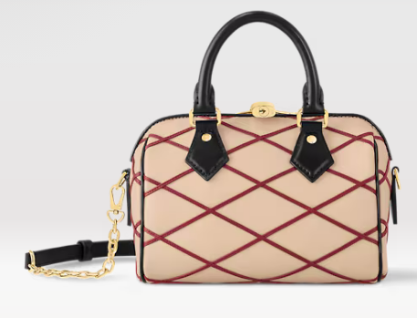 Louis Vuitton Speedy Bandouliere 20 M24261 Beige&red