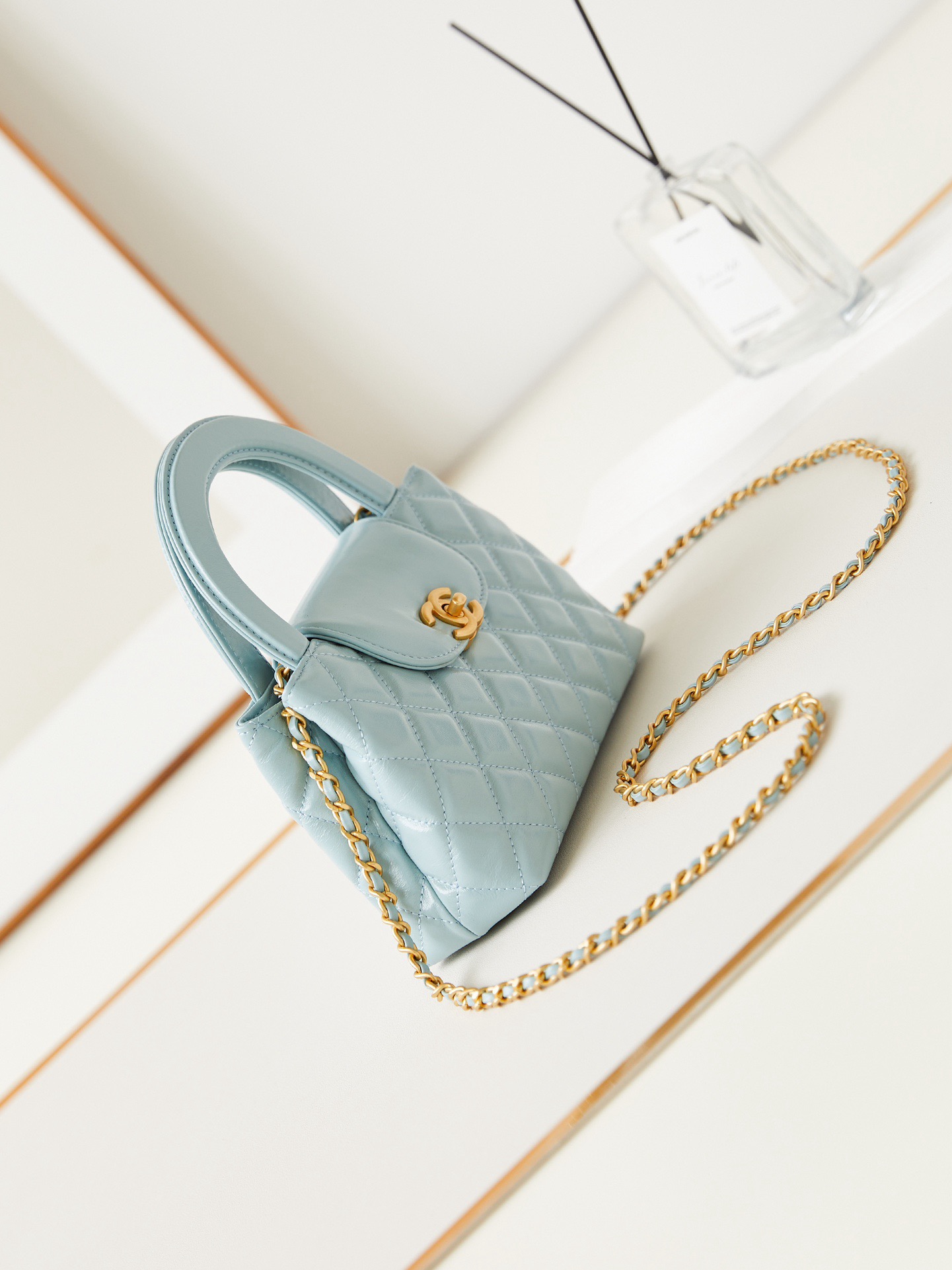 Chanel MINI SHOPPING BAG AS4416 sky blue