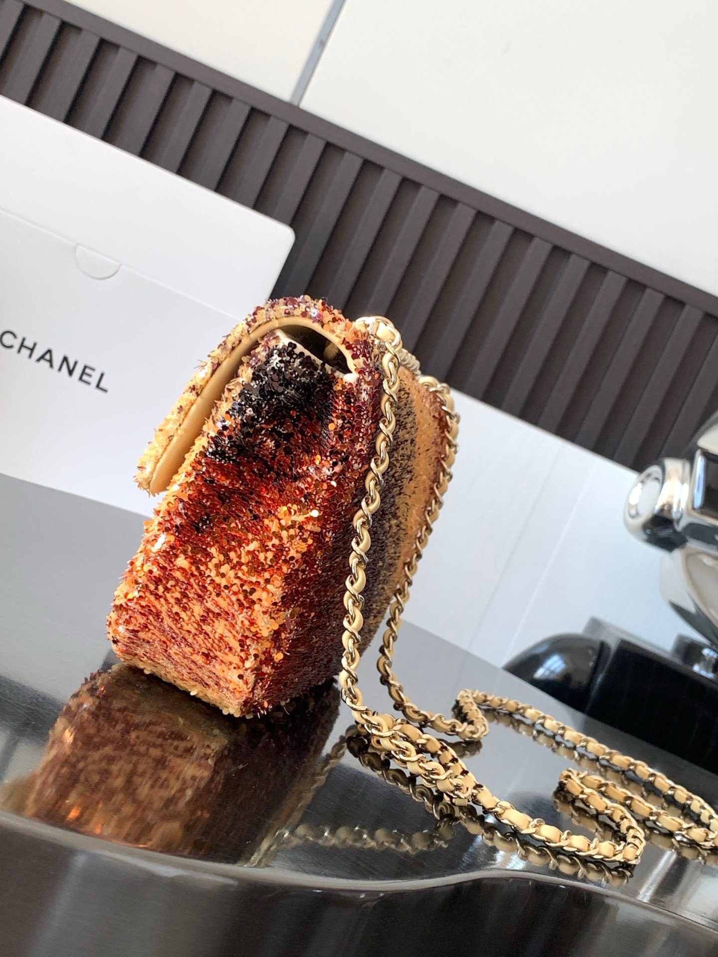 CHANEL  MINI CLASSIC HANDBAG A69900 orange