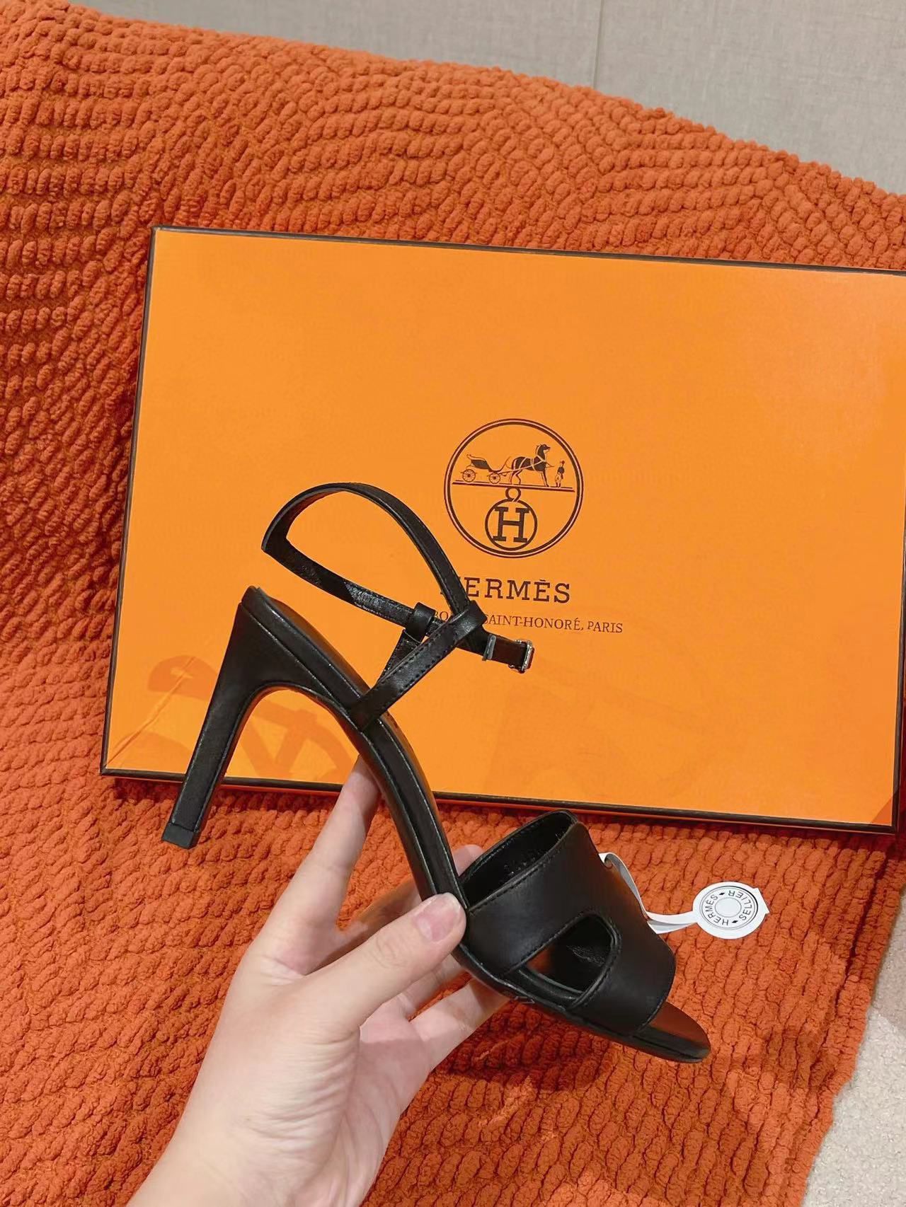 Hermes Shoes 8CM Heels HMS00588 Black