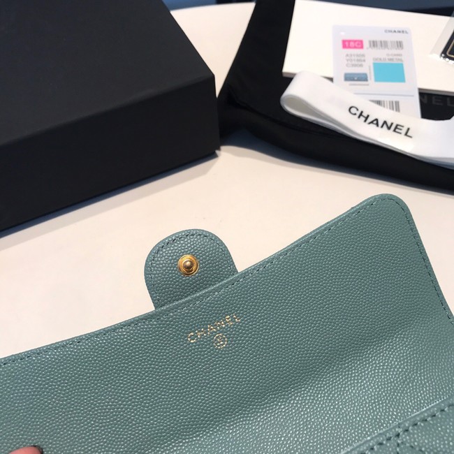 CHANEL FLAP WALLET 31505 lake green