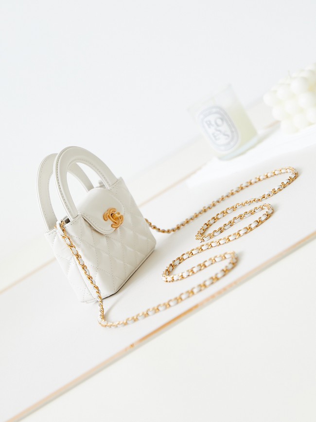 Chanel 23K NANO SHOPPING BAG AS3435 WHITE