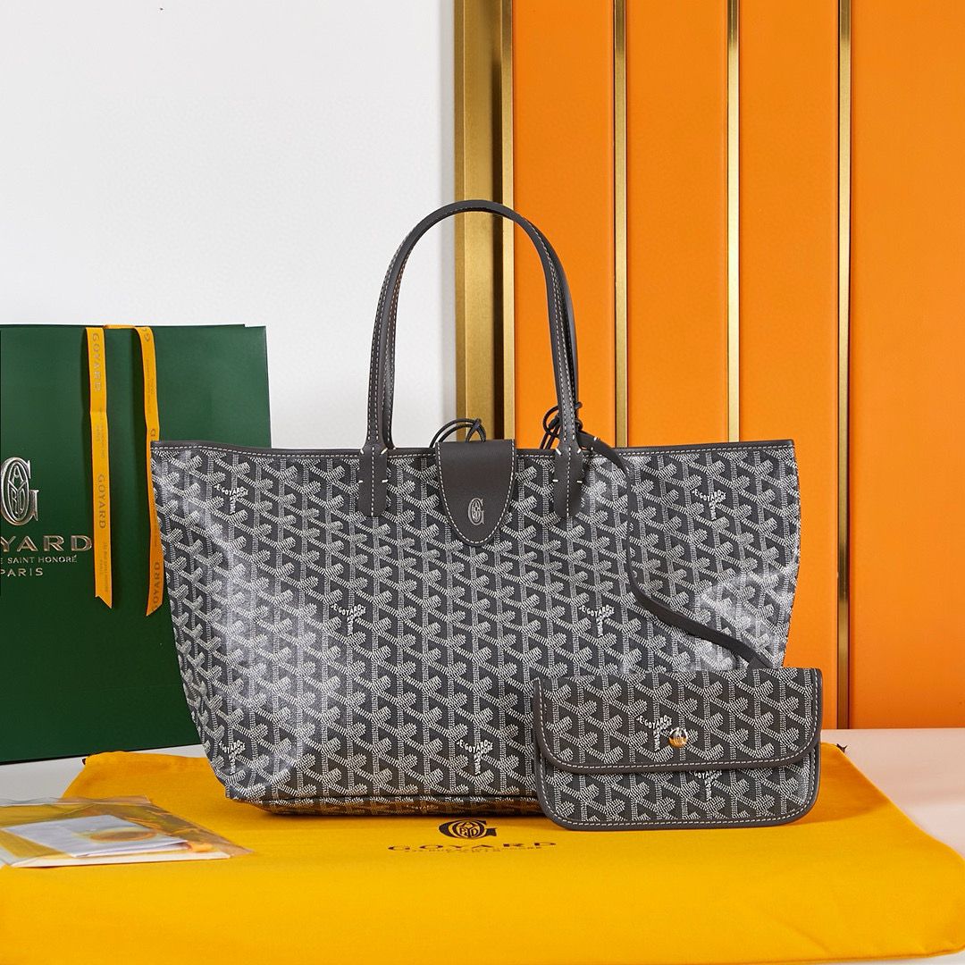 Goyard Y Doodling Calfskin Leather Tote Bag A36987 Grey