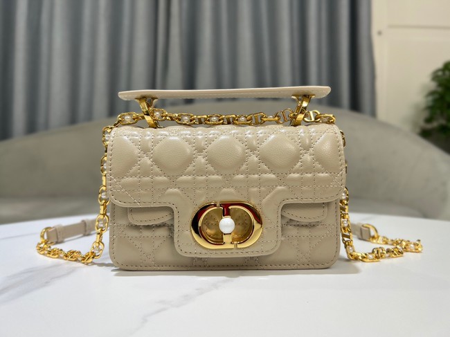 Mini Dior Jolie Top Handle Bag Cannage Calfskin M9272U Powder Beige