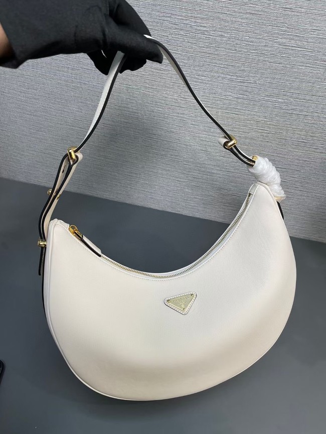 Prada Large leather shoulder bag 1BC212 white