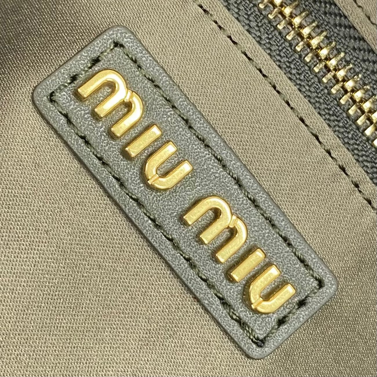 MIU MIU Original Leather Top Handle Bag 5BB147 Dark Green