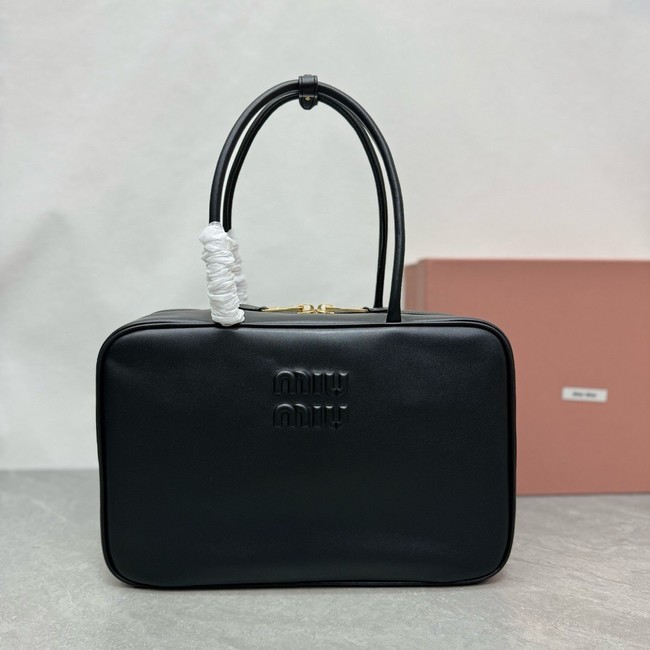 MIU MIU Original Leather Top Handle Bag 5BB117 black