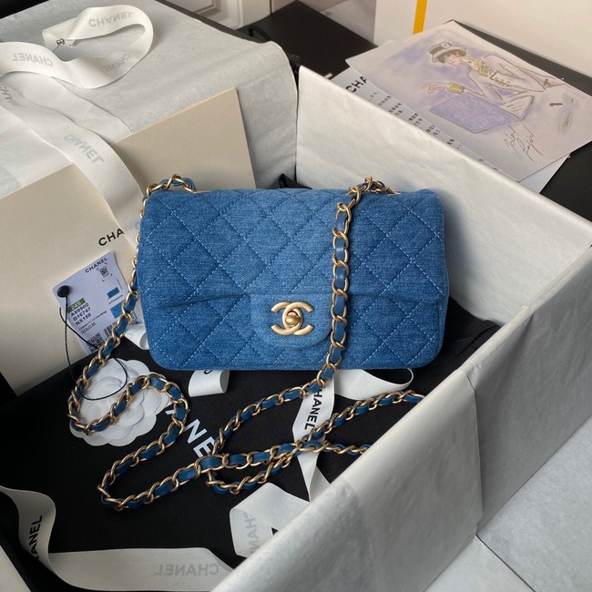 CHANEL CLASSIC 11.12 HANDBAG A01116 Blue