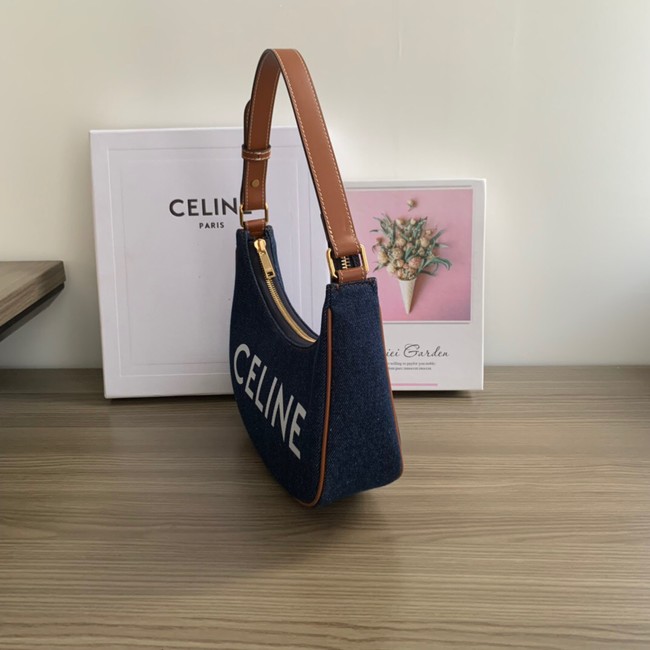 CELINE AVA BAG IN Denim Blue AND CALFSKIN 193952 TAN