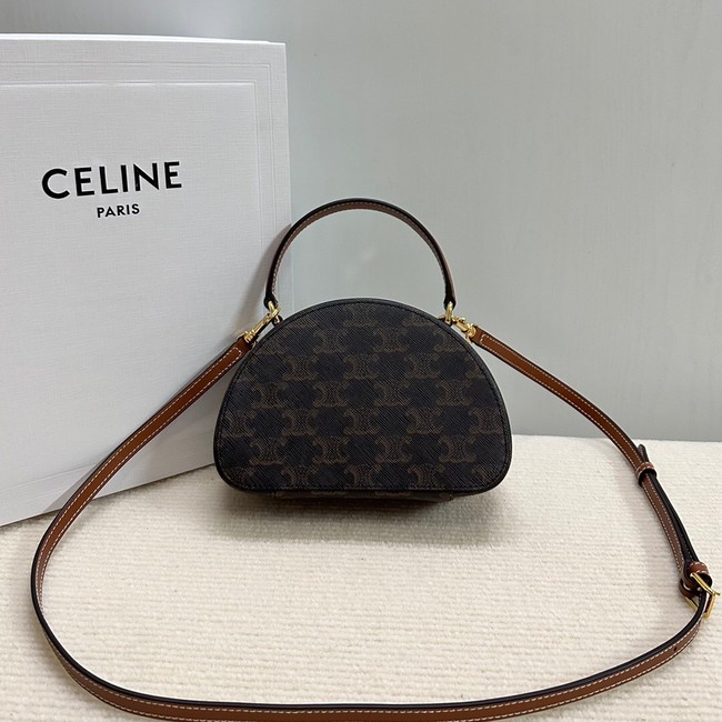 CELINE HALF MOON CASE TRIOMPHE CANVAS 10K642 TAN