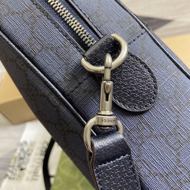 GUCCI OPHIDIA MEDIUM GG BRIEFCASE 792116 Dark blue