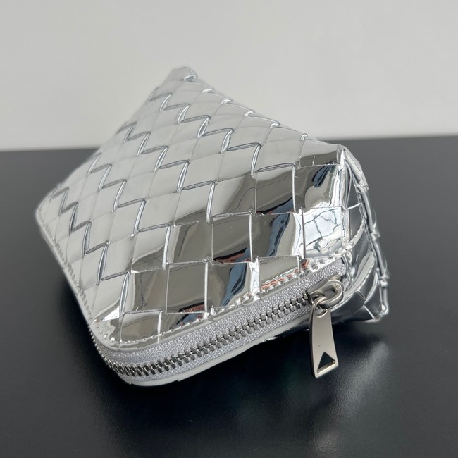 Bottega Veneta Intrecciato Beauty Pouch 764044 Silver