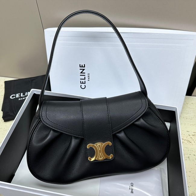 CELINE MEDIUM POLLY BAG IN SUPPLE CALFSKIN 115633 BLACK