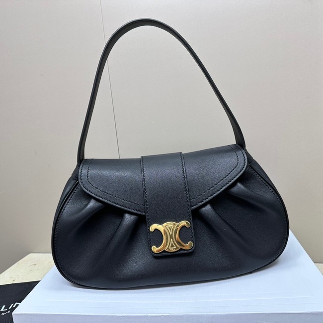 CELINE MEDIUM POLLY BAG IN SUPPLE CALFSKIN 115633 BLACK