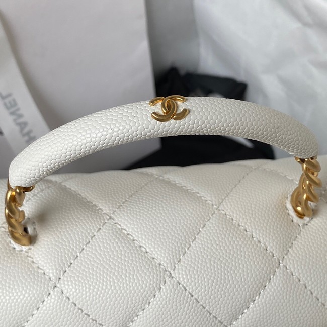 Chanel FLAP BAG WITH TOP HANDLE AS4008 white