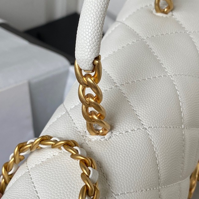 Chanel FLAP BAG WITH TOP HANDLE AS4008 white