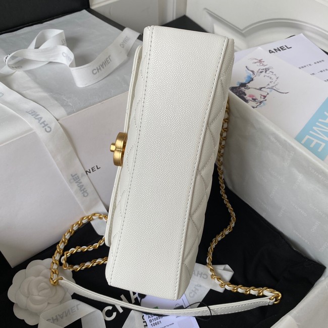 Chanel FLAP BAG WITH TOP HANDLE AS4008 white