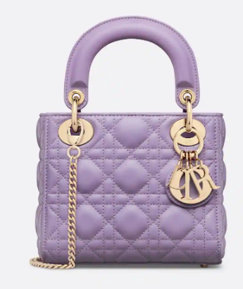 Mini Lady Dior Bag Lilac Cannage Lambskin M0505O