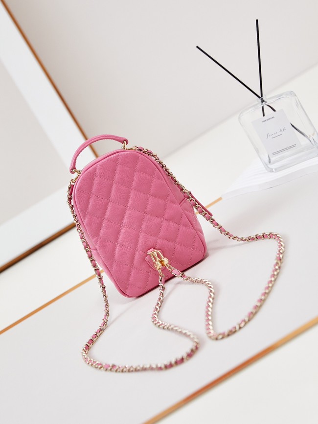 Chanel MINI BACKPACK AP3753 Grained Calfskin & Gold-Tone Metal Sakura pollen