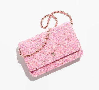 CHANEL CLASSIC WALLET ON CHAIN  AP0250 Pink & Ecru