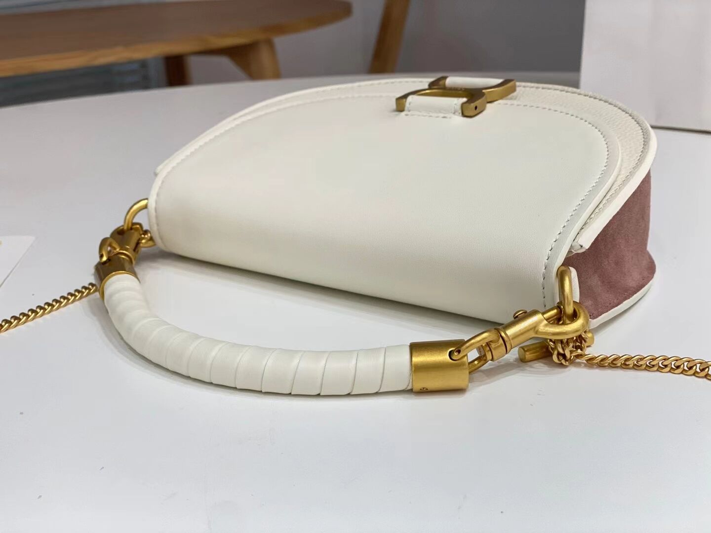 CHLOE Small leather shoulder bag CL225156 cream