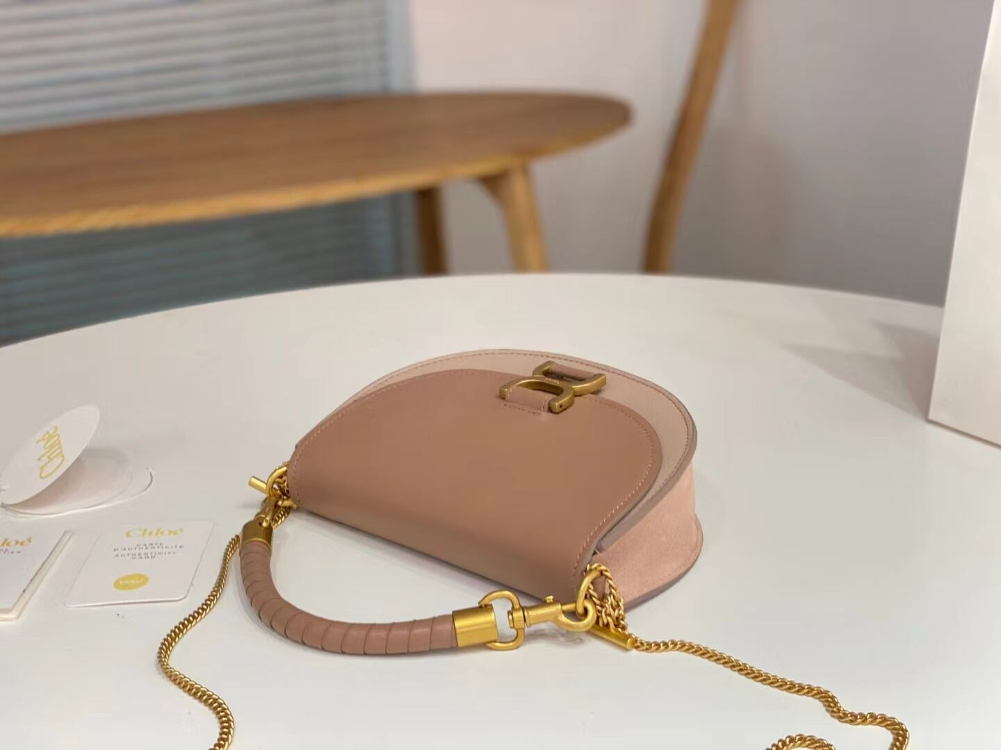 CHLOE Small leather shoulder bag CL225156 pink