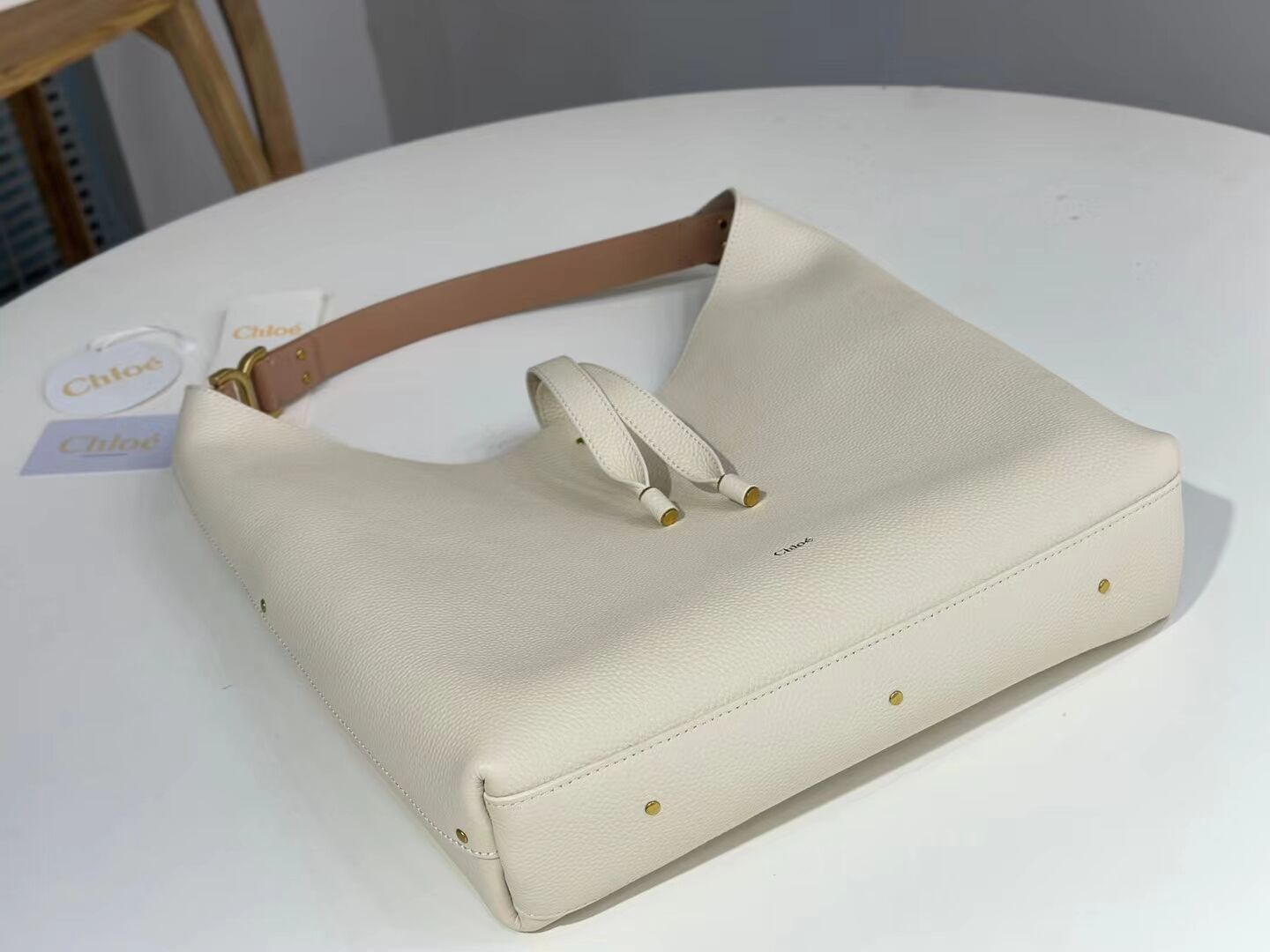 CHLOE leather shoulder bag CL224765 white